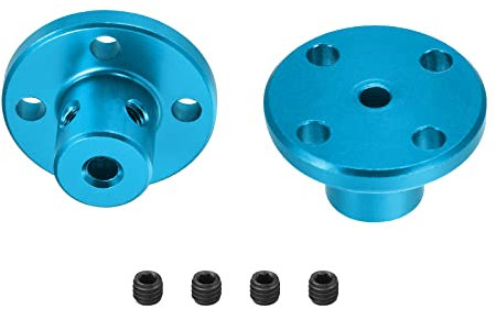 DMiotech 2 Packung 3mm Innen Durchmesser H13xD10 Flansch Kupplung Stecker Starre Führung Welle Unterstützung Kupplung Welle Kupplung mit Schrauben für Basteln RC Modell Motoren Himmelblau