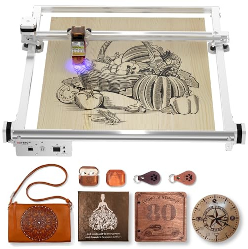 Aufero Laser 2 2.1W Diod Lasergravierer, Lasergraviermaschine für Holz/Leder, 390x390mm Gravierfläche, Einsteiger-freundlich Lasergraviermaschine