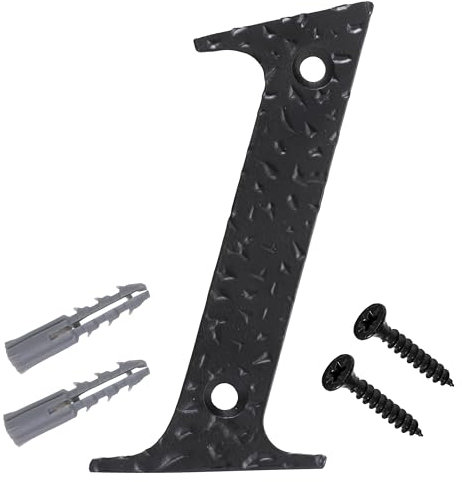 AERZETIX - C73742 - Cifra araba 1 per avvitare stile vintage 100x50x2mm in ferro battuto - piastra per pannello porta - numero hobby creativo artigianato decorazione casa - colore nero opaco