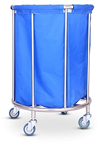 YOtat Carros Clasificadores Redondos para Servicio De Limpieza para Lavandería, Hospital Industrial, Oficina En Casa Y Restaurante, con Bolsas Y Ruedas Extraíbles, Alto 35 Pulgadas
