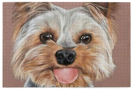 Dog Cute Yorkshire Terrier Teacup, Jigsaw Puzzles 1000 Pieces Wooden Jigsaw Toy Family Game Wall Decor