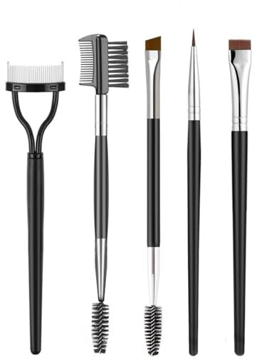 Lilitang Eyelash Comb Lash Separator Tool Brow Brush & Lash Spoolie Professional Eye Makeup Tools (5 Pieces Set)