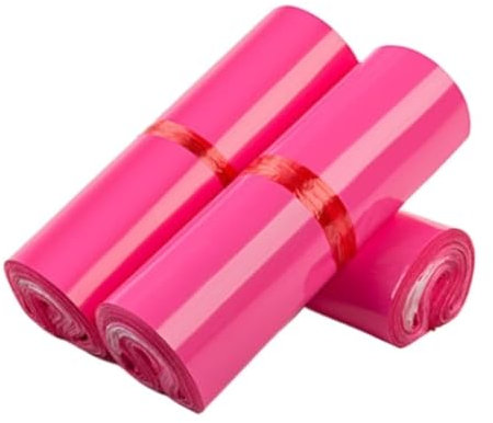 ZGXNYI Verpackungstasche 50 Stück PE Poly Mailer Versandtasche Express Box Kleidung T-Shirt Umschlag Kunststoff Kleid Handschuhe Müll Klebebeutel Versandbeutel(Rose,45x60cm)