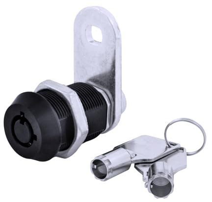 FJM Security MEI-2400AM-BLK-KD Tubular Cam Lock for Smart Home, Cabinet Locks Baby Proofing Solution, Door Lock & Drawer Lock for Home Improvement, with 7/8 Cylinder, Keyed Different, Black