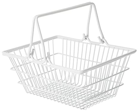 OFFSCH Panier à Provisions Léger et Pratique Poignée en Fer Blanc Portable pour Rangement la Cuisine et Ustensiles Cuisine