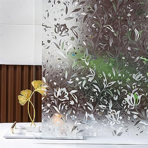 Fensterfolie Selbsthaftend Fenster-Sichtschutzfolie, 3D-Vinyl, nicht klebend, statisch haftend, Dekor, Fensteraufkleber, Wärmeregulierung, Anti-UV-Glastürfolie for die Heim- und Bürodekoration Fenster