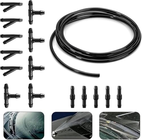 HSLPSM 3M Universal Scheibenwaschanlage, 15PCS Schlauchverbinder, Wischwasserschlauch