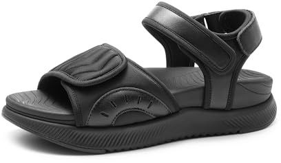 DREAM PAIRS vandringssandaler för kvinnor bågstöd plattform ortopediska sandaler bekväma öppen tå promenader sommarskor lätta utomhus atletisk sport vattensandaler, Svart, 39 EU