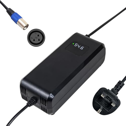 54.6v 4a battery charger, suitable for 48V lithium battery,half the charging time of 54.6v 2a, with LED display and multiple protection, equipped with connector 3 pin XLR