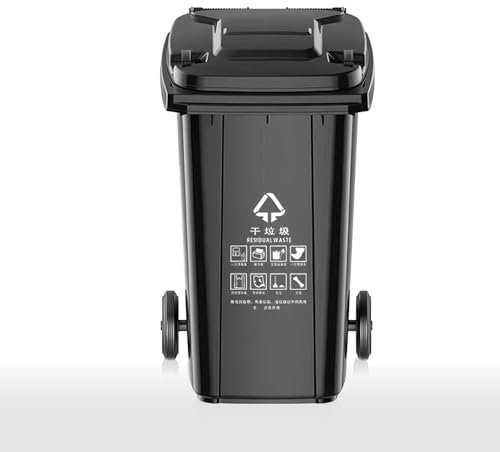 Bote Basura For Exteriores 100 L Con Ruedas Contenedor Basura Industrial Móvil Alta Resistencia Bote Basura Grande Alta Resistencia Con Tapa Bote Basura Comercial For Porche, Patio, Terraza
