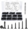 FandWay 205 tornillos autoperforantes de cabeza plana, M4.2 x 13 ~ 50 mm, tornillos Phillips de cabeza avellanada, 410 clavos autorroscantes cruzados de acero inoxidable con revestimiento negro con 1
