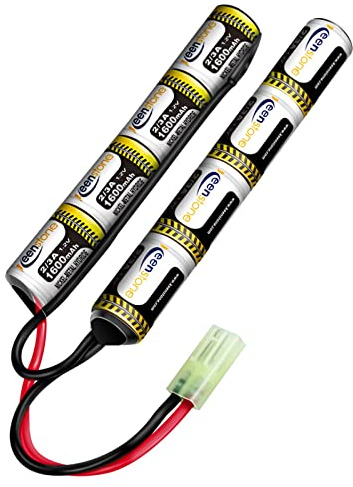 keenstone Airsoft Batteria Mini NiMH 9.6V 1600mAh con Mini Connettore, Batteria Softair per Facile Carabina ad Aria Compressa Airsoft ICS CA TM SRC JG G36 G&M733