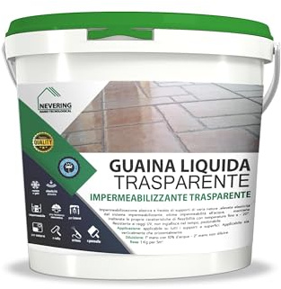 GUAINA LIQUIDA TRASPARENTE - protettivo idrorepellente trasparente per uso esterno (5 LT)