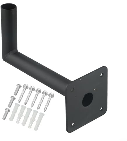 Pumixiy Weather Vane Steel Mounting Hardware, Heavy Duty L Pipe Roof Bracket for Outdoor Antennas, Weather Stations, Flagpoles, Rustproof and Weatherproof