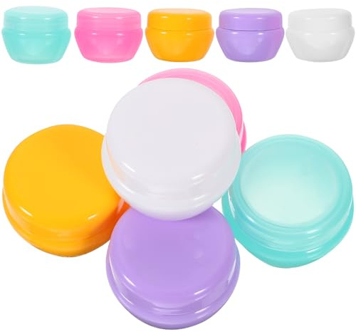 Pots de Crème de Voyage avec Couvercle Lot de 10 10g en Plastique | Récipient Crème Vide, Petits Pots Cosmétiques Rechargeables, Pratique pour Déplacement et Usage Quotidien