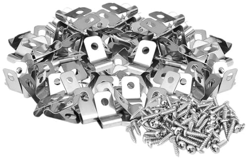 100200PCS Agricultural Aluminum Clip Fence Clips with Screws for Securing Wire Mesh on Livestock Fences and Farm Enclosures with Stability (200clip + 200screws)
