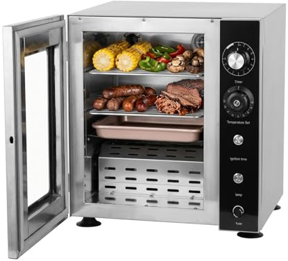 HAKKA Commercial Smoker,Electric Smoker Cabinet 30-110℃ 2 Racks Smoke Oven for Cold Smoking Fish, Cheese, Bacon, Nuts