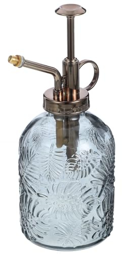 Veemoon Annaffiatoio Spray da Giardino 350ml in Vetro Spruzzatore Vintage in Rame, Flacone Nebulizzatore per Piante da Interno ed Esterno, Irrigazione Precisa di Fiori e Bonsai, Regalo