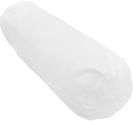 Generic Funda de Almohada Cilíndrica de Color Blanco Cuello con Diseño Minimalista y Tejido Mezclado, Funda Removible para Cojines de Sofá y Decoración del Hogar