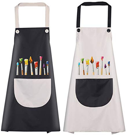 O-Kinee Grembiule per Bambini, 2 Pezzi, con Tasche, Regolabile per Bambini, Grembiule da Cuoco per Ragazzi e Ragazze, Artigianato, Pittura, Cucina