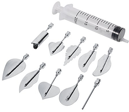 Gelatin Art Starter Kit - 11PCS 3D Pudding Cake Decorating DIY Tool Set Includes 10 PCS Gelatin Tools and 20ml Syringe Pudding Pastry Nozzles for Cake Decoration, Jelly Cake making