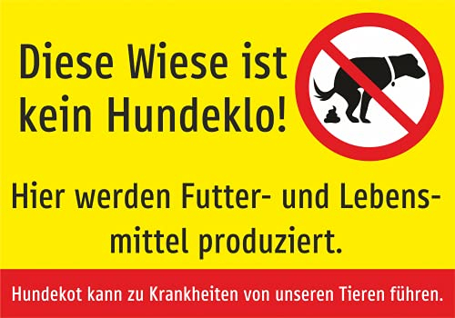 Schild: Diese Wiese ist kein Hundeklo! - A4, 297x210mm, einseitiger Druck | Aluverbundschild