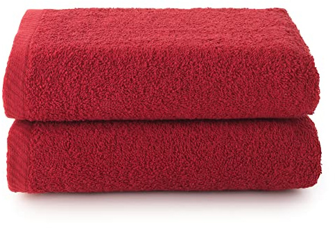Top Towel - Plus - stora badhanddukar - badhanddukar - 2 handdukar eller handfat - 50 x 100 cm - 100% bomull - rödbrun