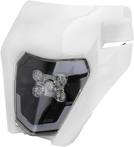 Motorrad-Scheinwerfer-Universal-Scheinwerfer-Verkleidung, Scheinwerfer, für EXC250 SX250 EXC450 SX350 SXF450 EXC525 640LC4 Dirt Bike Motocross Enduro Supermoto-Weiß