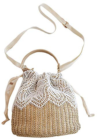 JDYaoYing Straw Crossbody Handtaschen Umhängetasche Damen Top Handle Handtasche Summer Beach Purse