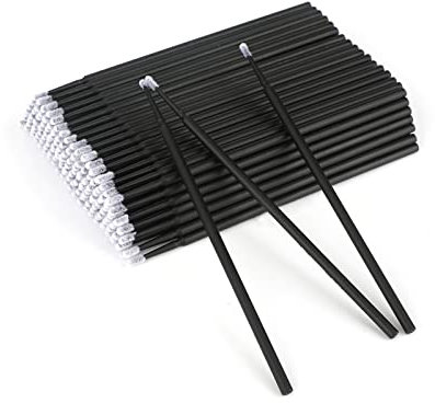 GCQQ 100PCS Micro Brush Applicator-Black Micro Mascara Wands-Disposable Micro Brushes-Micro Lash Lift Brush Applicators-Micro Fibre Lash Brushes for Eyelash Extensions, Nail Polish and Crafts