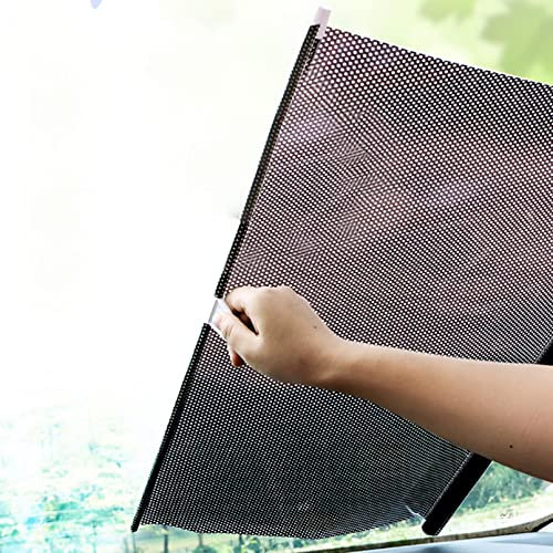 Auto-Sonnenschutz mit Saugnäpfen Sonnenschutz Balkon Fenster TemporäRe Jalousien Automatisch einziehbarer Heimgebrauch Badezimmer Wärmeisolierung,Abnehmbar Reisevorhang (58x125cm)