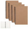 CYH 4 STK Notizbuch A5 Spirale Notizblock, Kraft Cover (100 Seiten/50 Blattt) Skizzenblock Tagebuch Skizzenbuch Classic Schreibblock Zeichenblock Sketchbook Notepad, für Reisen Schule - Dotted