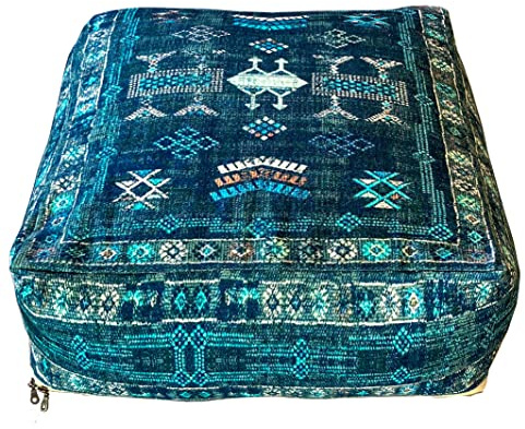 Marokkanisch Dekor Boden Kissenbezug - 60x20 cm - Runder Meditation Kissenbezug - Bedruckter Baumwollte Hocker