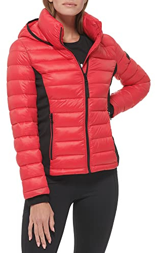 Calvin Klein Damen Scuba Jacket Daunenmantel, Leichtes Mandarnrot, S