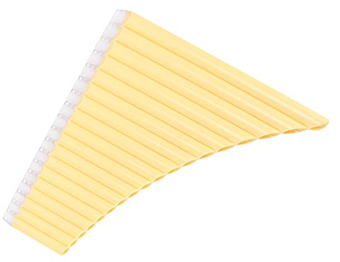 16 18 Pfeifen Optionale Panflöte, Panflöte C-Taste mit Kartontragetasche für Kinder Erwachsene Anfänger Lehrpersonal(Gelb)