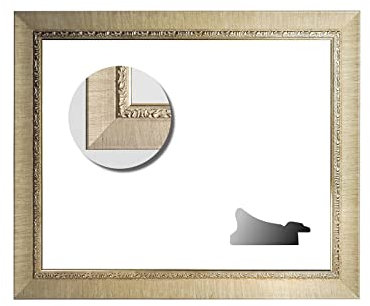 Cadre baroque blanc avec bord décoré Série 370 - Cadre vide, 20 x 28 cm