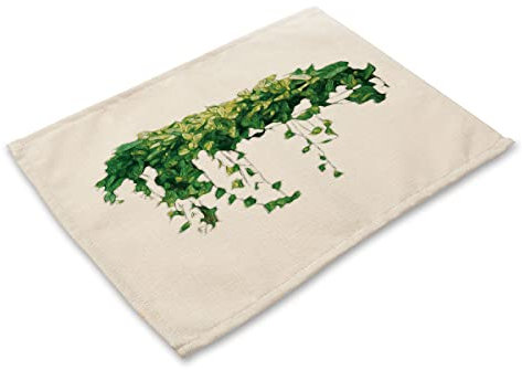 Manteles Individuales Plastico Verde Juego de 8 Manteles Individuales bajoplatos Aislante Calor Lino Antimanchas Antideslizantes decoración Mesa Comedor Cocina 45X30cm