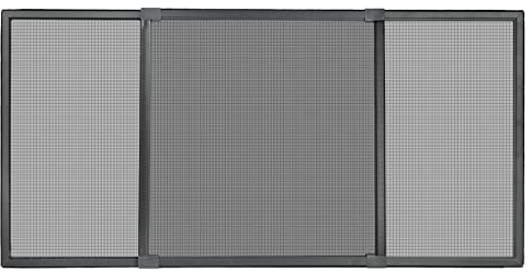 Schellenberg 50813 Moustiquaire fenetre coulissante Insectstop Slide avec cadre en aluminium ajustable extensible max. 193 x 75 cm, anthracite
