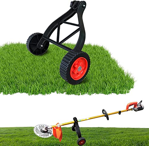 AMORPO Roues de Support pour Coupe-Bordures, débroussailleuse à conducteur Marchant, Roues de Support Ajustables Accessoires pour Coupe-Bordures Coupe-Bordures Coupe-Gazon Coupe-Fil(Color:Big-Black)