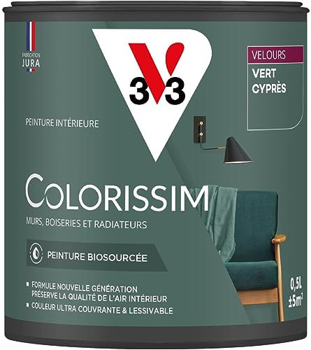 V33 Peinture multi-supports Colorissim® Vert cyprès Velours 0,5L