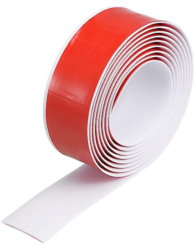 Sourcing Map Peel and Stick Floor Edging Trim, 2 Wide PVC Laminate Floor Strip Door Flat Divider for Laminate Doorway Width Less Than 1 Inch White 9.84Ft