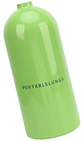 Haofy Bouteille de Plongée 3L, Petite Bouteille d'oxygène, équipement de Plongée sous-Marine, Antioxydant Portable en Aluminium d'aviation pour Source d'air de Rechange (Green)