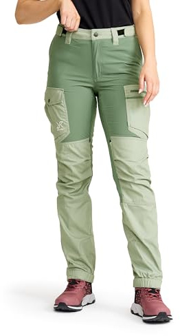 RevolutionRace Rambler Lightweight Pro Pants für Damen, Leichte Outdoor-Hose und Wanderhose für Damen, Iceberg Green/Dusty Green, L