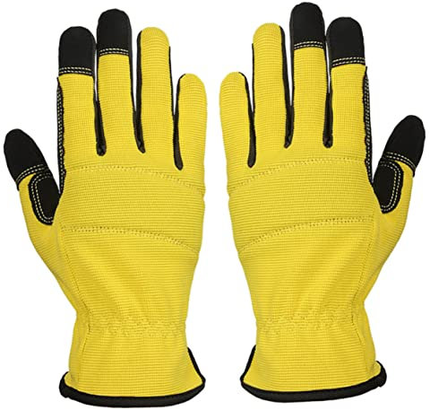 Veemoon 1paar Atmungsaktive Gartenhandschuhe Gelb Schutzhandschuhe Für Gartenarbeit Langlebig Und Hautfreundlich Für Outdoor-aktivitäten Und Handwerk