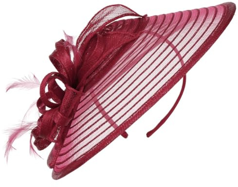 Seeberger Crinol Fascinator mit Federn Haarschmuck Kopfschmuck Anlasshut Damen - Sommer Frühling-Sommer - One Size rot