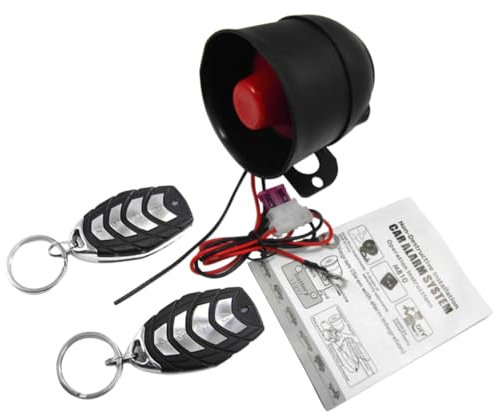 KACEPAR Dispositivo de alarma de coche UniV/e*rsal, dispositivo de alarma de vibración con control remoto UniV/e*rsal, sistema de alarma de coche de 12 V, adecuado para coches de 12 V CC