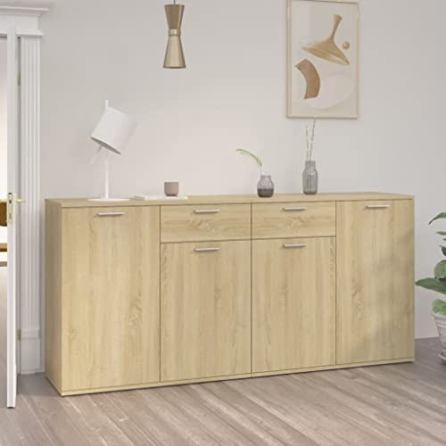 Générique Buffet Chêne Sonoma 160x36x75 cm Aggloméré,Meubles,Armoires & Meubles de Rangement,Buffets & bahuts,58.8 kg,Brun,3074930