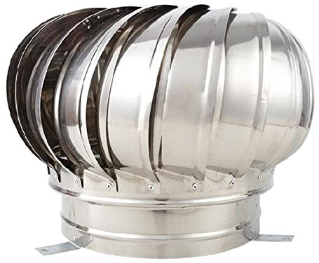 Schornstein-Topf-Dachhaube, Rauchabzugskappe, Rotationsventilator, Lüftungs-Schornsteinhaube, drehende Lüftungs-Schornsteinhaube aus Edelstahl, drehbare Schornsteinhaubenkappe aus Stahl ( Size : 400mm