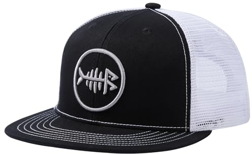 Bassdash Cappello Trucker a Tesa Piatta Regolabile Snapback Hat Mesh Back per Uomini Donne Pesca Caccia