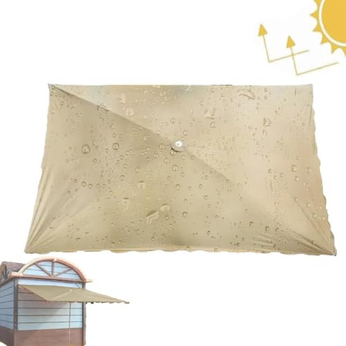 QSPNVFB Dessus De Parasol Rectangulaire, Imperméable Auvent De Parapluie Carré Couverture De Rechange, Anti-Ultraviolet Toile De Rechange pour Parasol(Khaki,3x4m(13'x10'))